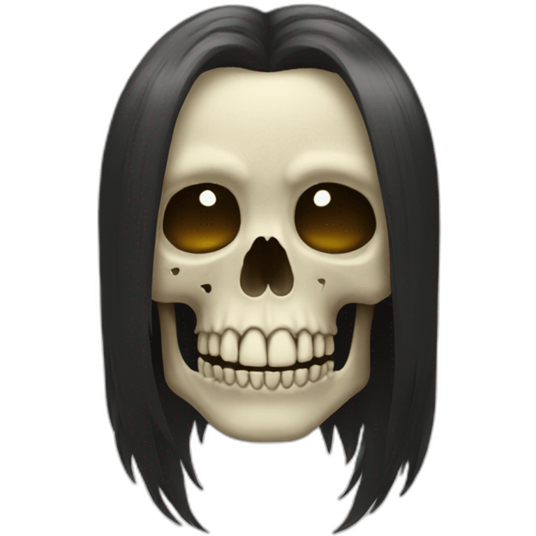 skull long hair emoji