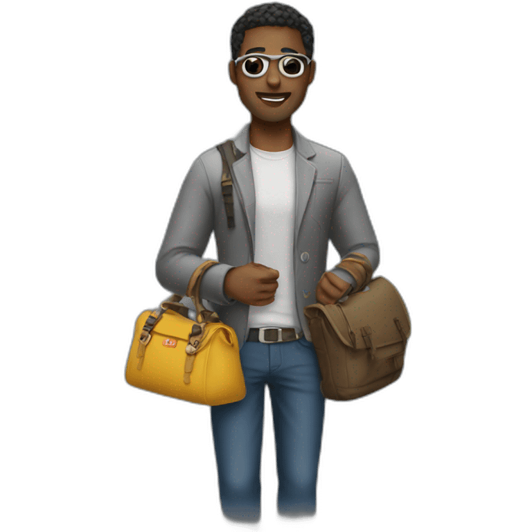 Man with bag of swag emoji