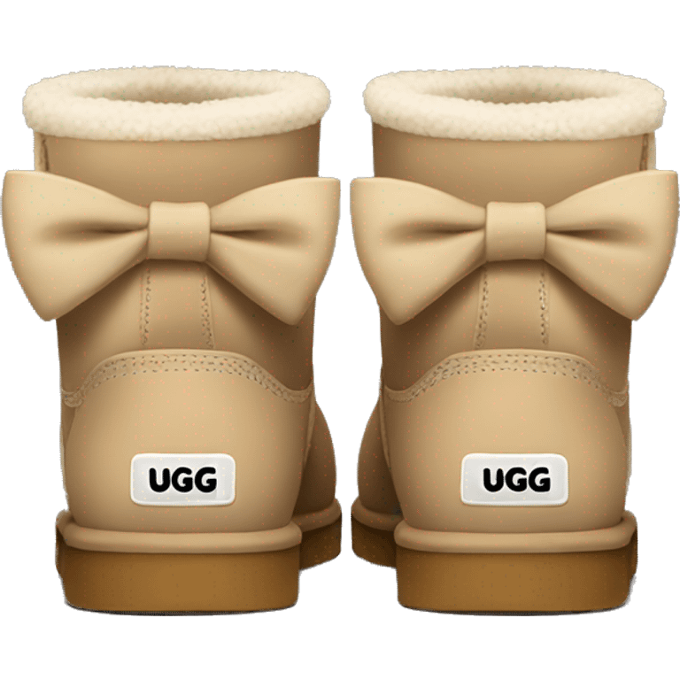 Sand ugg boots with bows on the back emoji