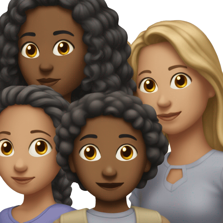 4 black sisters, 1 brother emoji