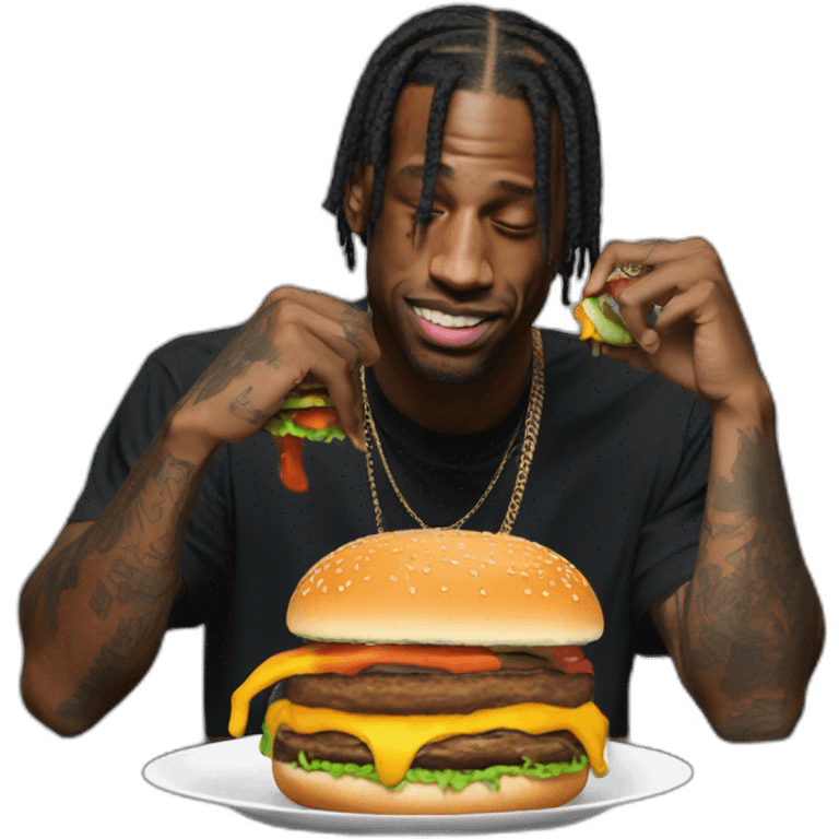 travis scott qui mange un burger emoji