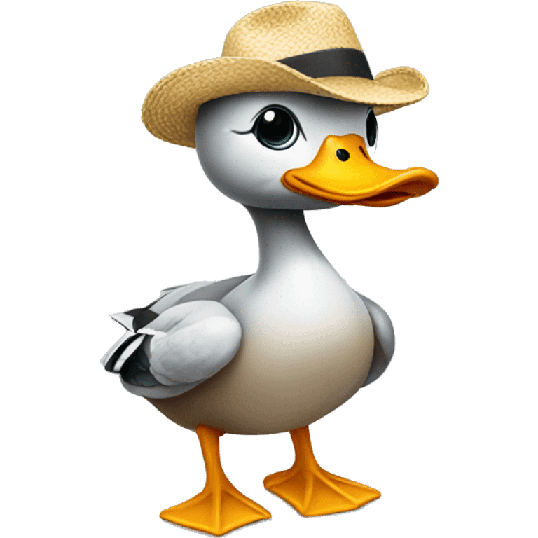 duck wearing hat emoji