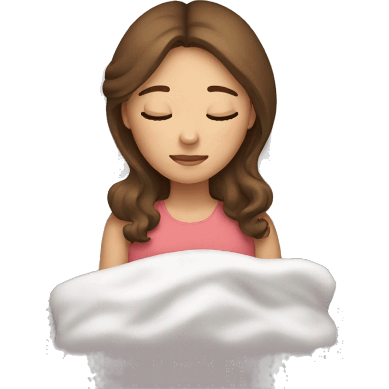 girl with brown hair sleeping emoji