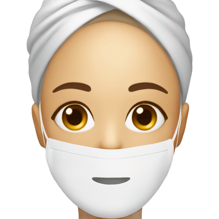 Lady with face mask spa beauty full face relaxing emoji