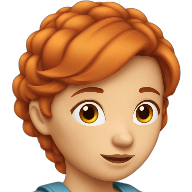 Fille rousse cheveux détachés qui dort emoji