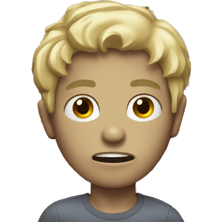 boy zombie with blonde hair, brown eyes, medium hair and shirt emoji