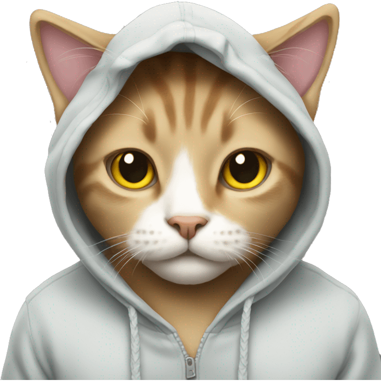 Cat wearing a hoodie emoji