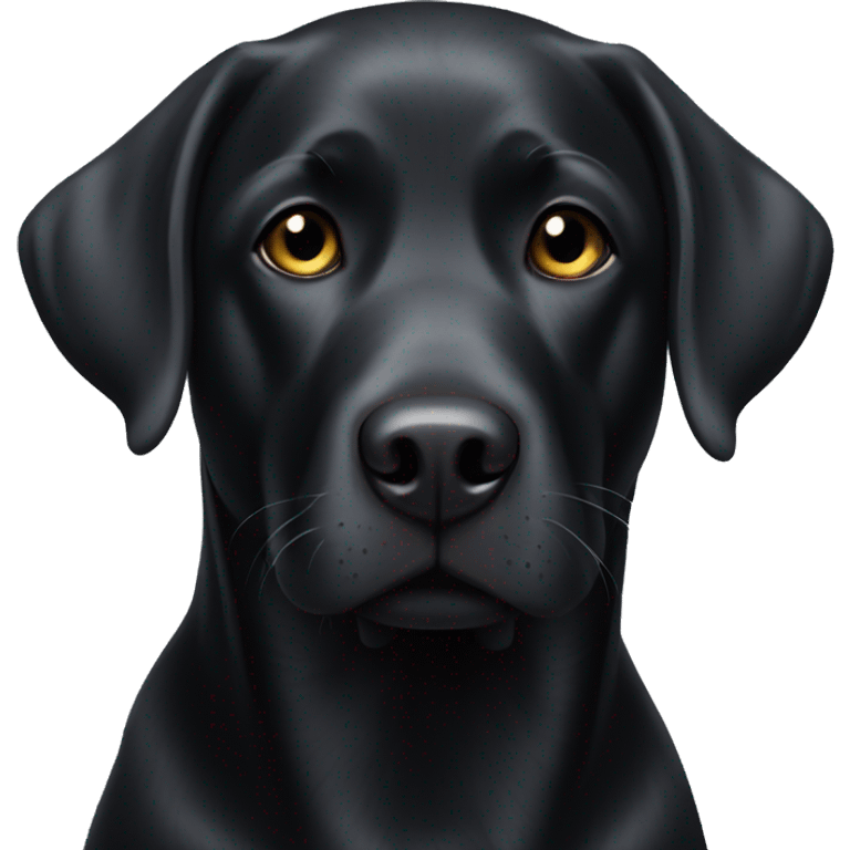 Black Labrador with white spot on chest emoji