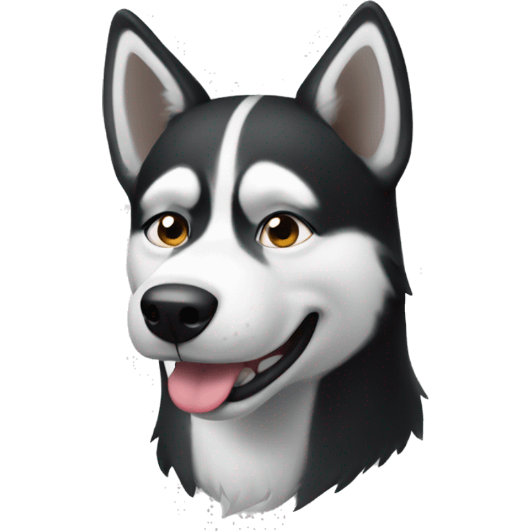 Black and white husky smirking emoji