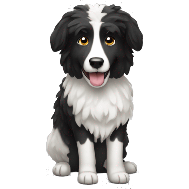 Black and white sheep dog emoji