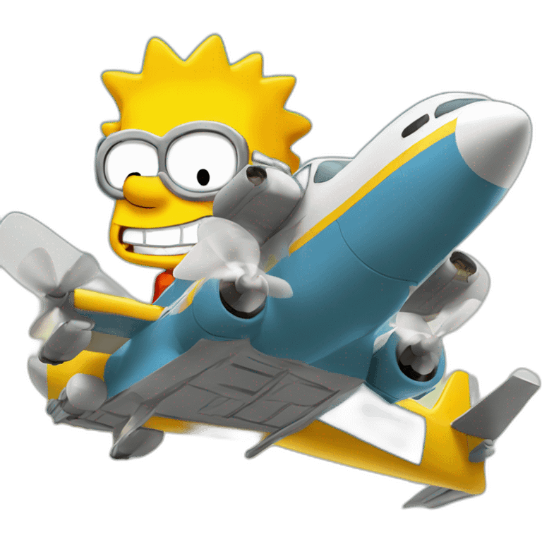 bart simpson en avion emoji