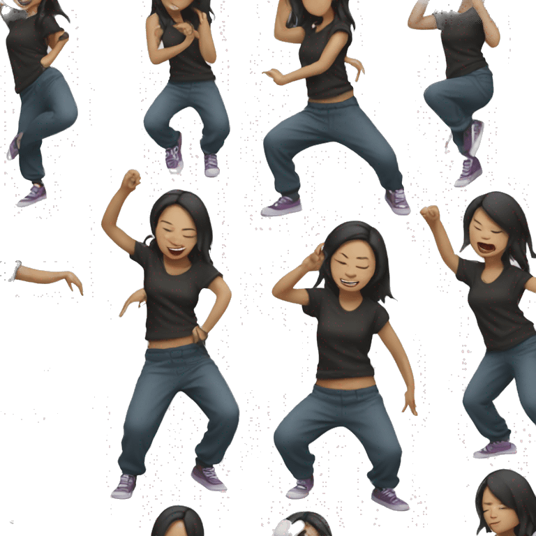 hip-hop asian girl dancing emoji