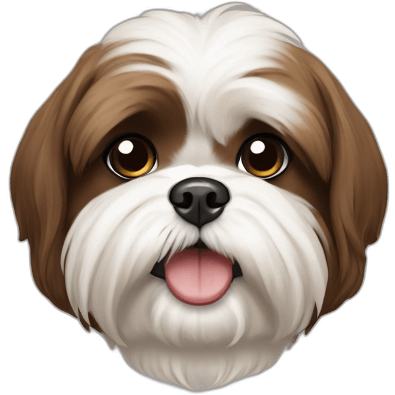 Hungry brown and white shih tzu emoji