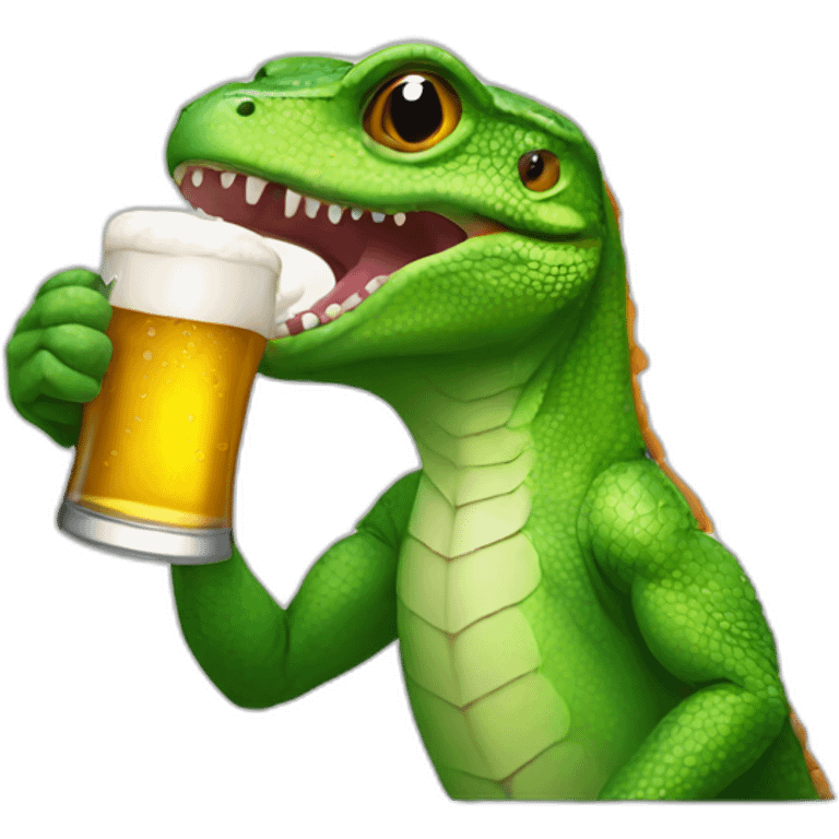 lizard drinking beer emoji