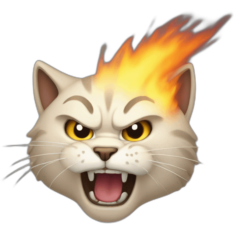 Angry cat fire emoji