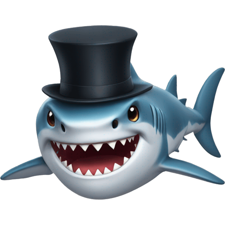 shark with tophat emoji