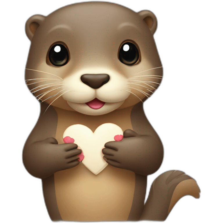 Loutre avec un coeur dans la main emoji