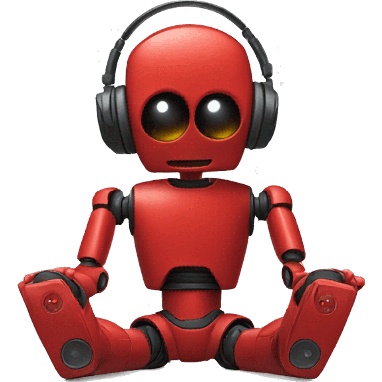 red robot listening to music on iPhone emoji