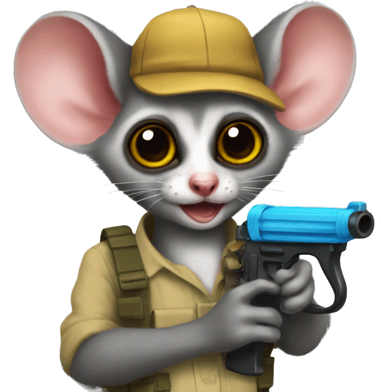 mouse lemur with a water gun  emoji