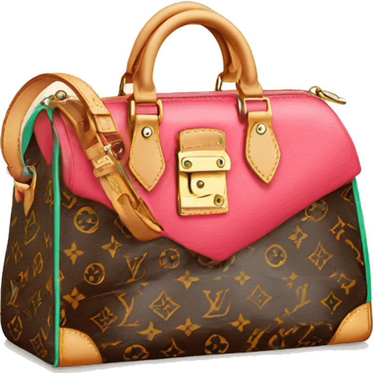 Louis Vuitton bag colorful emoji