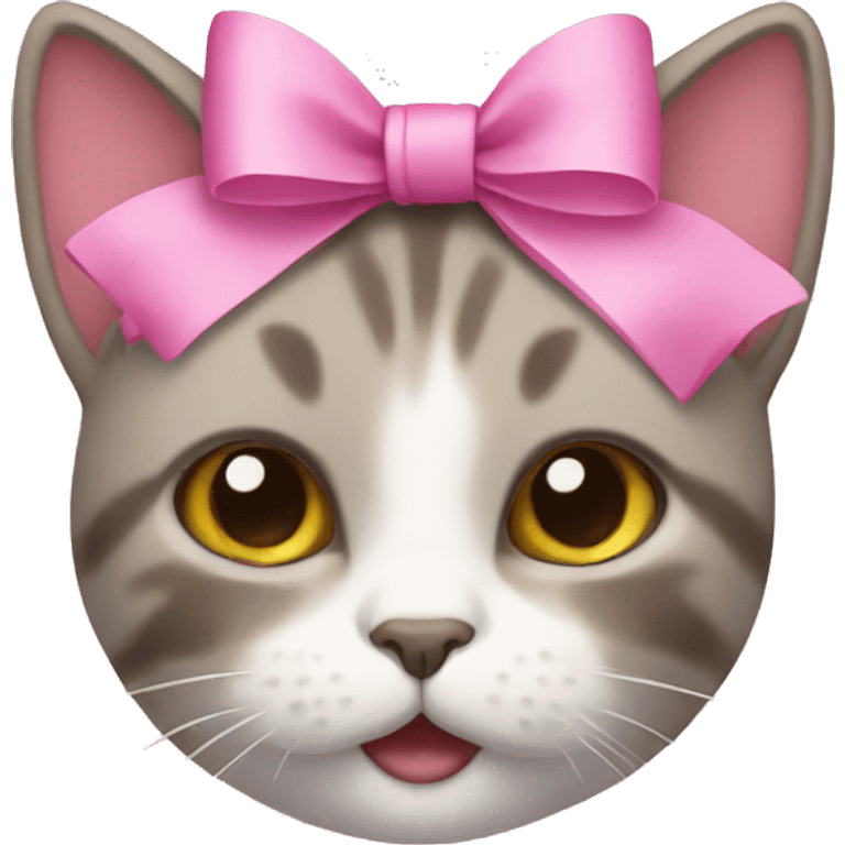 Cat with pink bow emoji