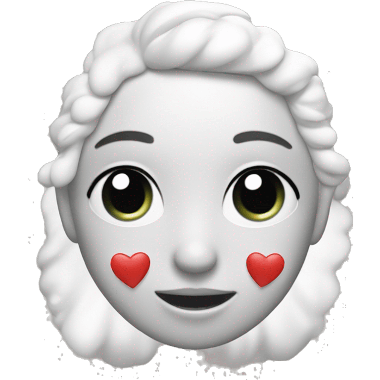 ChicaPelirroja de piel blanca con corazones blancos  emoji