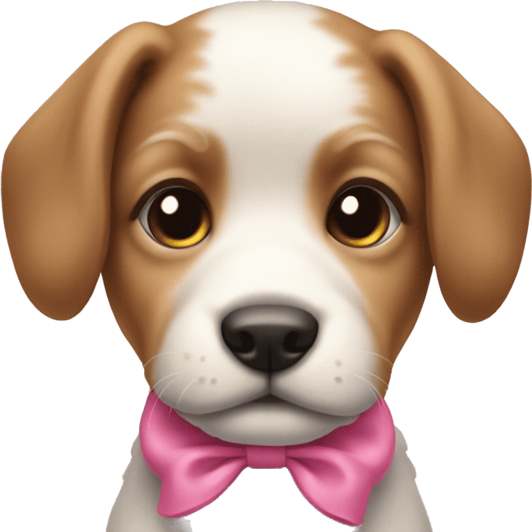 Puppy with a pink bow emoji