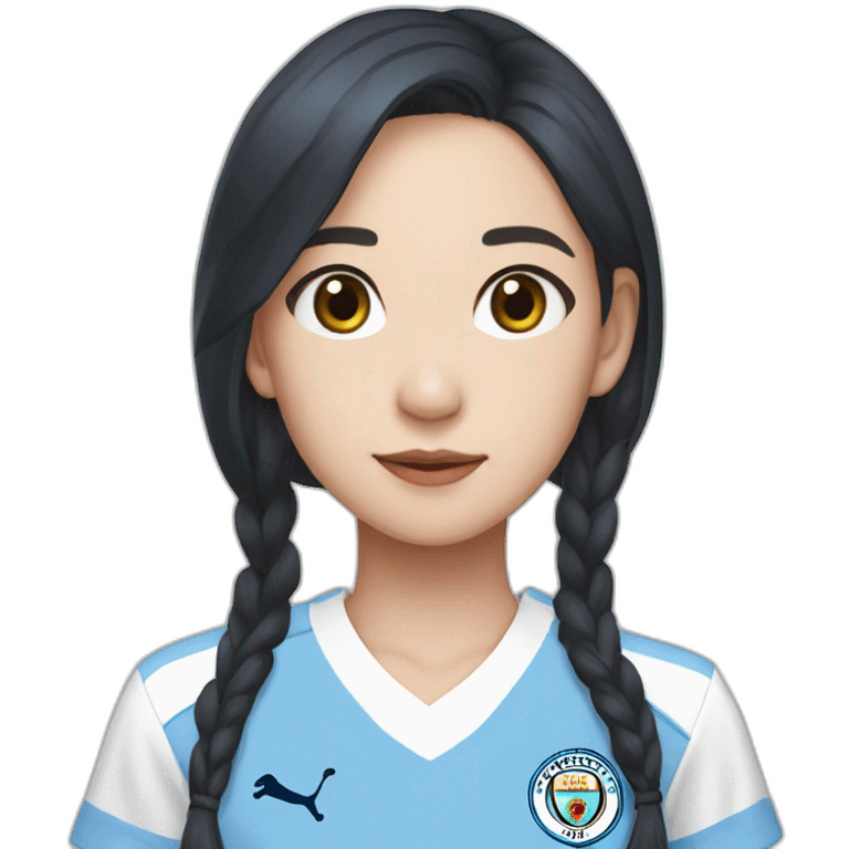 Kim Jisoo in Manchestercity outfit emoji