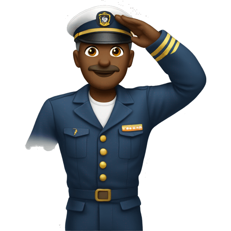 Boat captain saluting  emoji