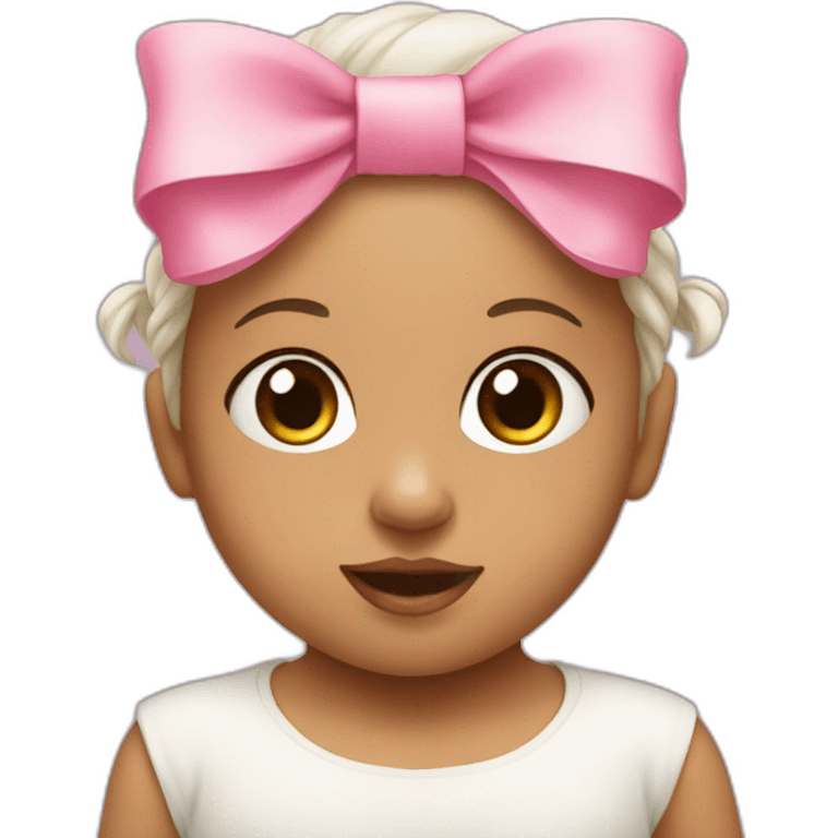 Newborn with a pink bow emoji