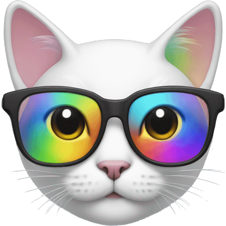 Rainbow cat with glasses emoji