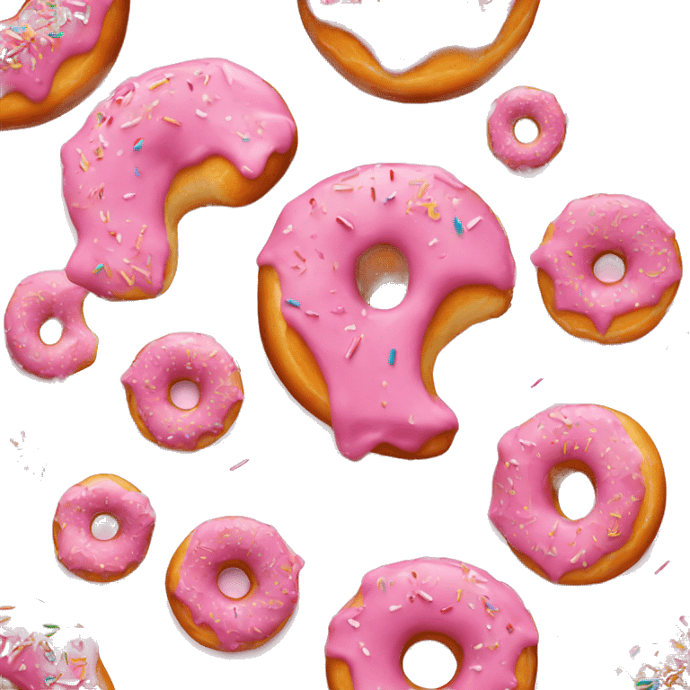 donut with pink frosting snd sprinkles on it emoji