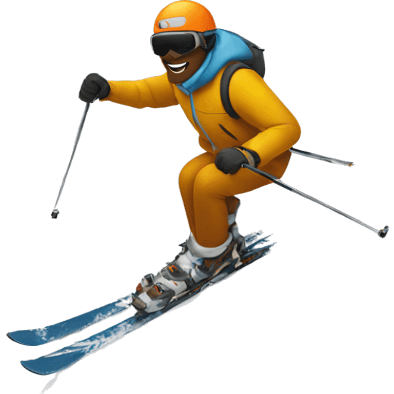 A man skiing down a mountain  emoji