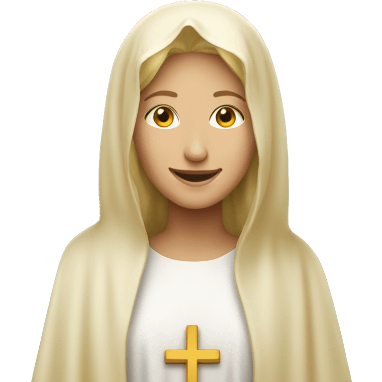 smiling blonde as mother Mary emoji