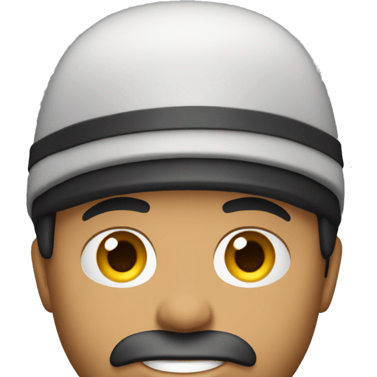 the face of a man, a guy about 23 years old with a black beard, short hair, and a cap without a visor on his head emoji