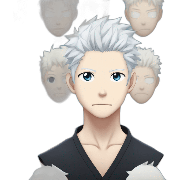 Satoru gojo jujutsu kaisen blue eyes white hair young emoji