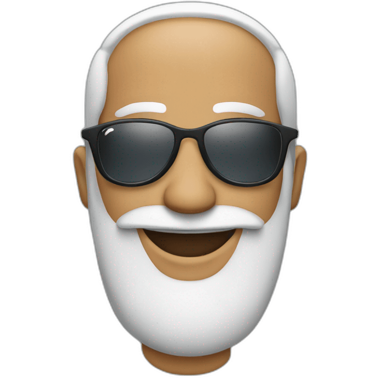 arabic with raybans, gray and white beard, smile emoji