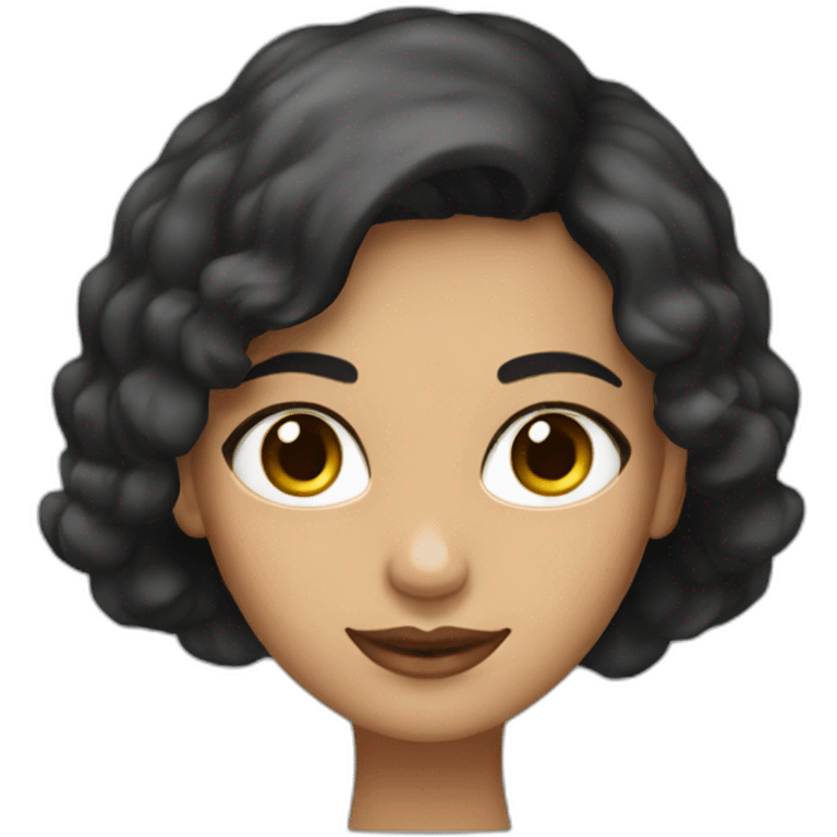 Mujer con ojos chinos cabello negro largo emoji