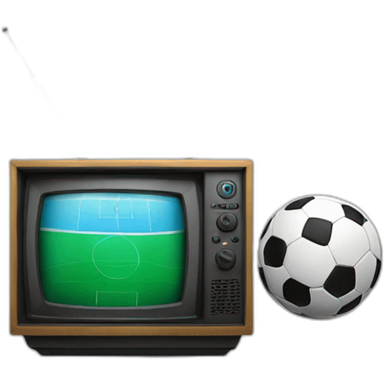 Tv with soccer on emoji