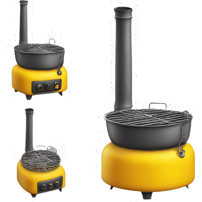 Realistic yellow camping  stove isolated. emoji