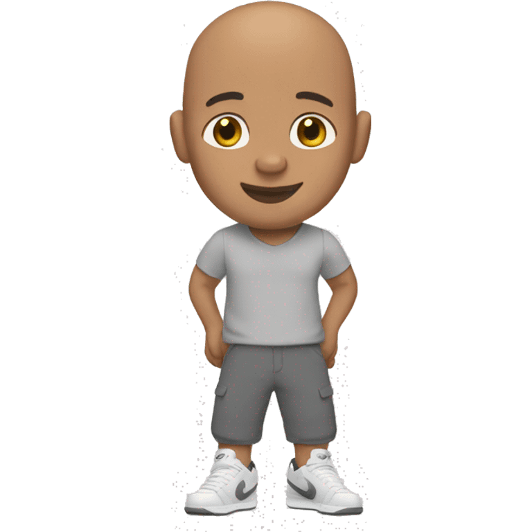 Bald guy with nike shoes in hand emoji