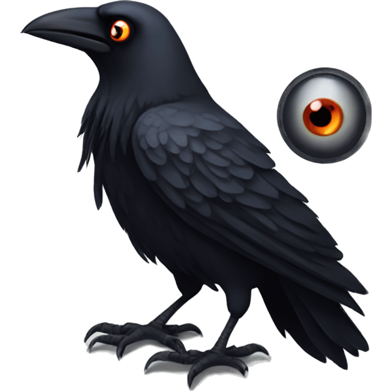 three eyed raven, crow with three eyeballs  emoji