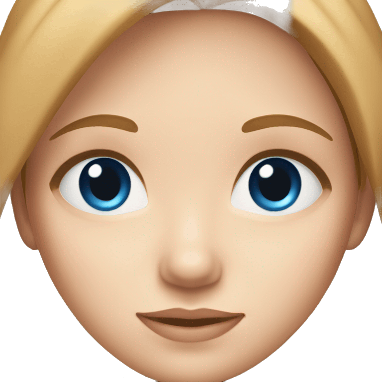 Girl with light brown hair, blue eyes, and peachy skin  emoji