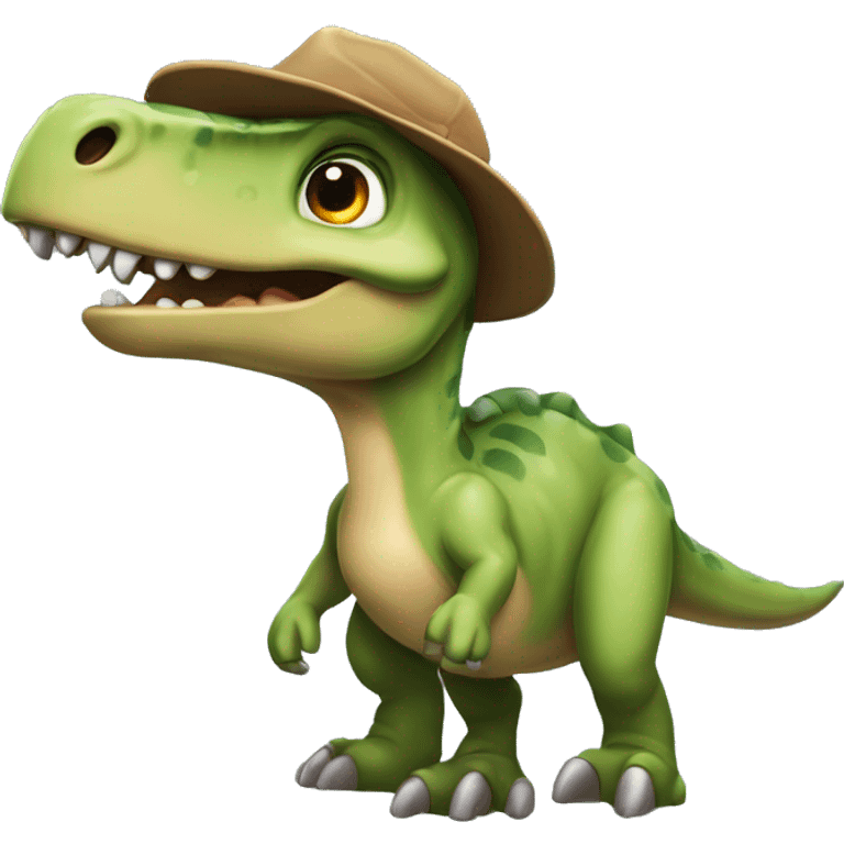 dinozaur z czapka emoji