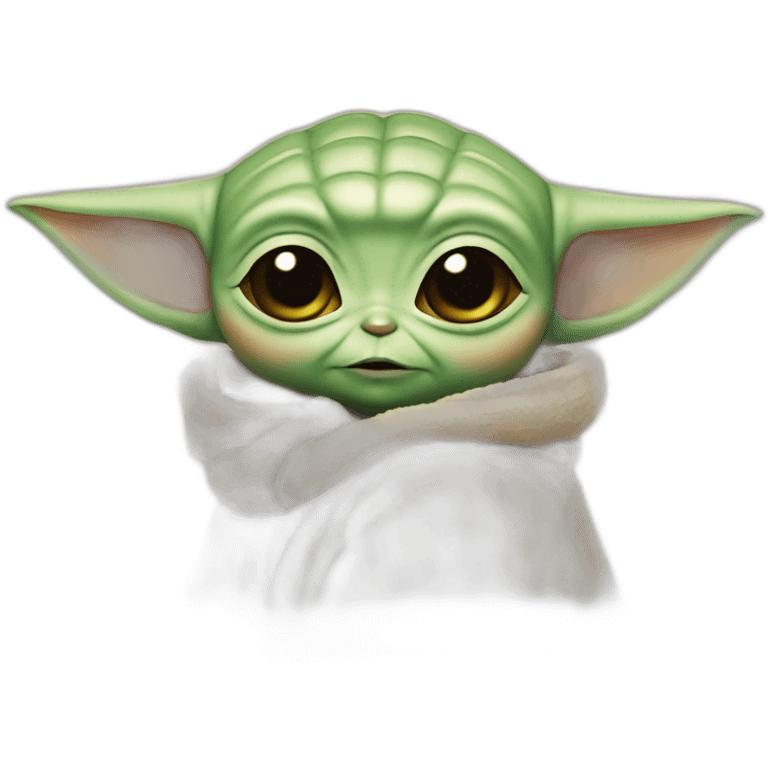 Baby yoda pulling on his ears emoji