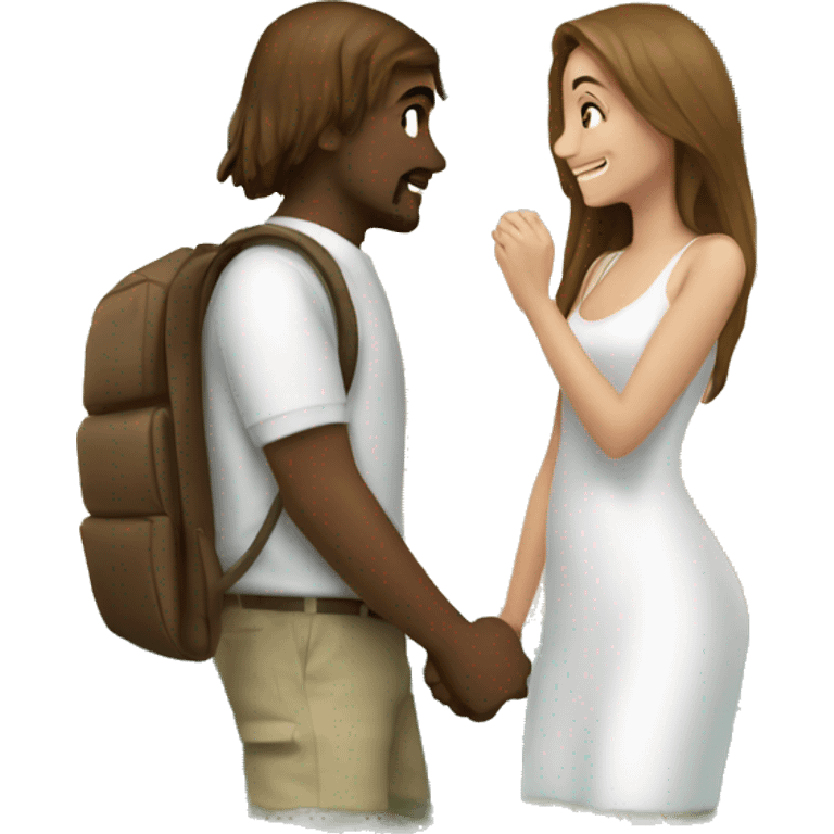 Love ocean ocean palm tree couple Love ocean palm tree couple Girl white with brown hair emoji