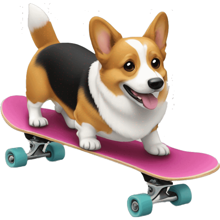 corgi on a skate board emoji