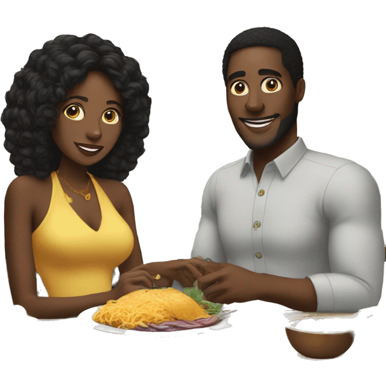 Black wife gives white husband meal emoji