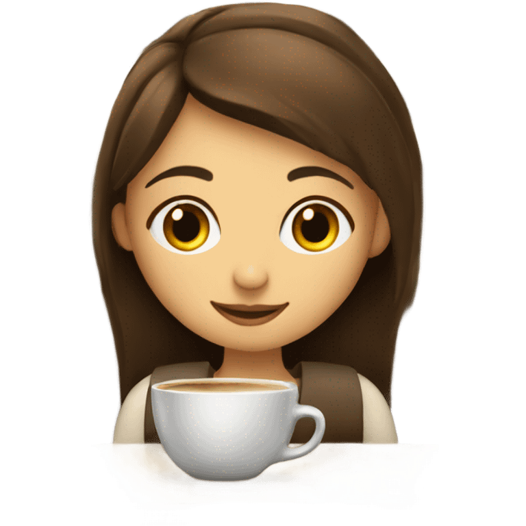 A cafe with coffee and a book and a girl emoji