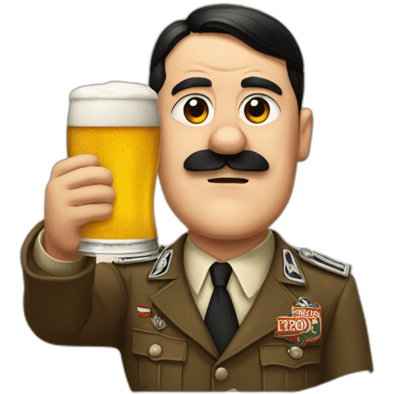 adolf hitler drink beer emoji